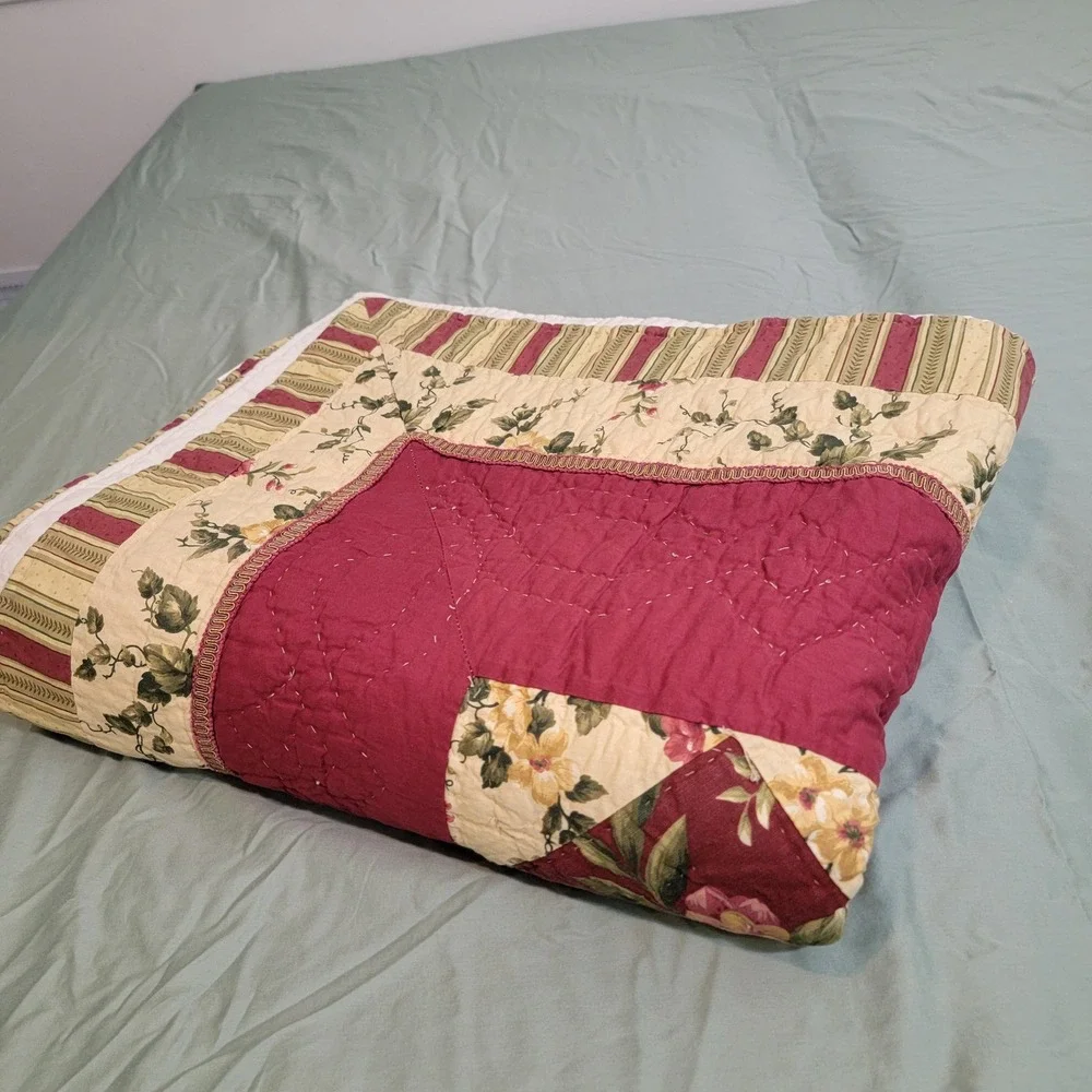 Waverly Garden Room Twin Floral Manor Patchwork Quilt Cotton Country Cottagecore